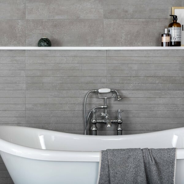 Genoa Grey Matt Decor Concrete Effect Wall Tiles - Image 5