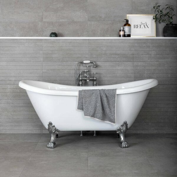 Genoa Grey Matt Decor Concrete Effect Wall Tiles