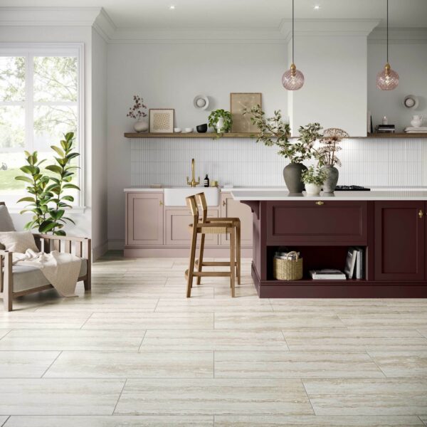 Navona Ivory Matt Travertine Effect Wall And Floor Tiles