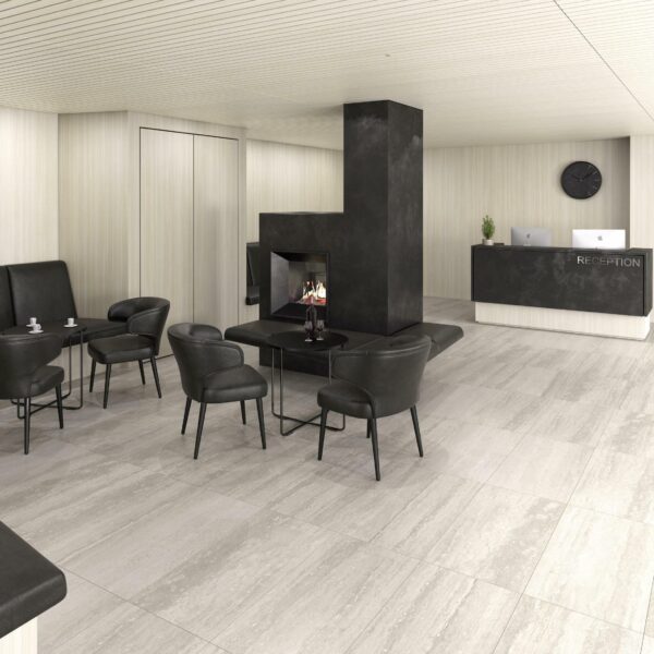 Navona Light Grey Matt Travertine Effect Wall And Floor Tiles - Image 3