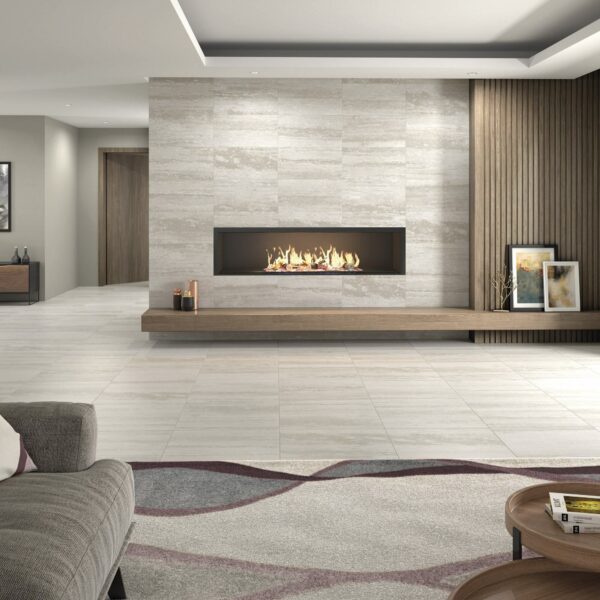 Navona Light Grey Matt Travertine Effect Wall And Floor Tiles - Image 4