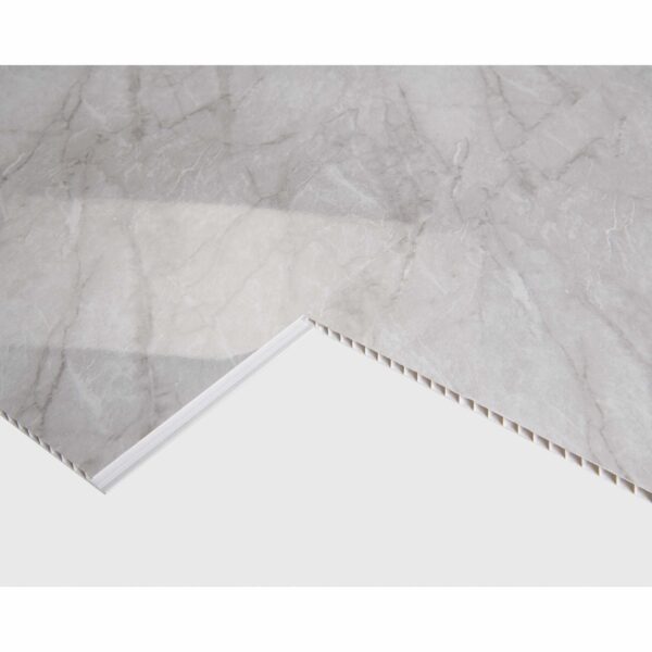 Trepanel Aqua Gloss Light Grey Marble Effect PVC Shower Wall Panel - Image 3