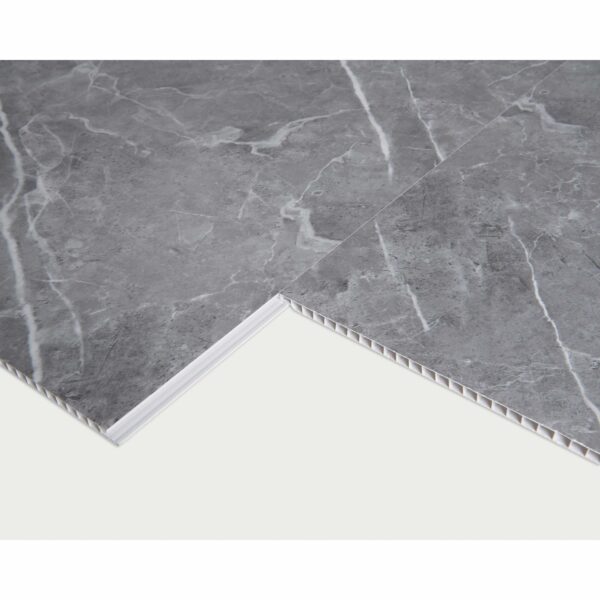 Trepanel Aqua Matt Grey Marble Effect PVC Shower Wall Panel - Image 3