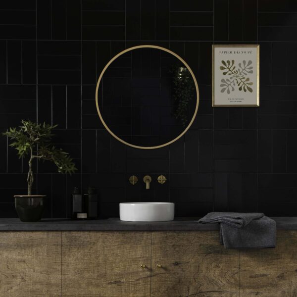 Rhian Matt Black Brick Tiles