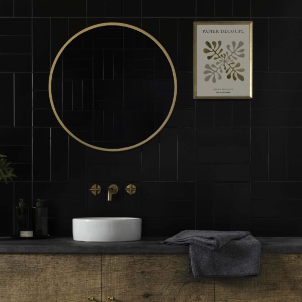 Rhian Matt Black Brick Tiles - Image 3