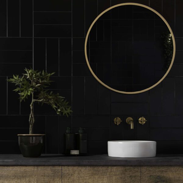 Rhian Matt Black Brick Tiles - Image 4