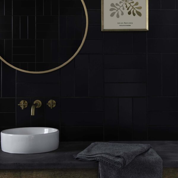 Rhian Matt Black Brick Tiles - Image 5