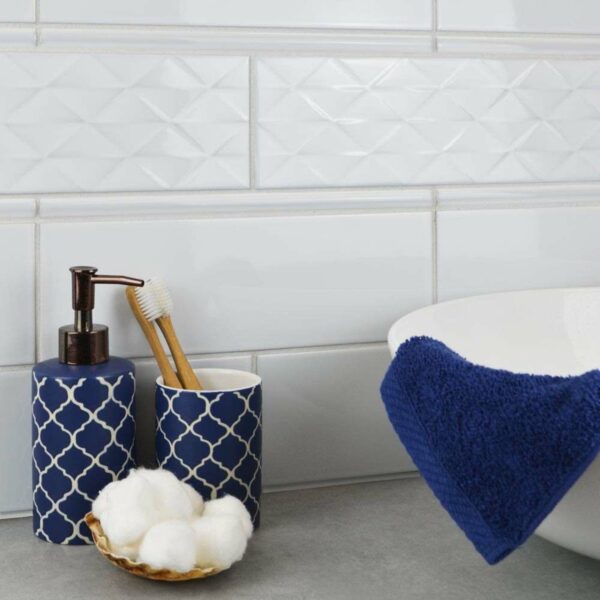 Ritz Luna White Gloss Brick Tiles