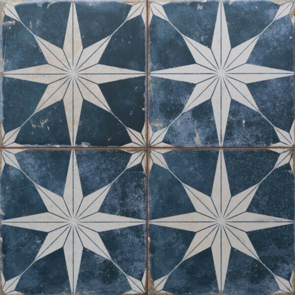 Scintilla Sky Blue Star Pattern Wall and Floor Tiles - Image 2