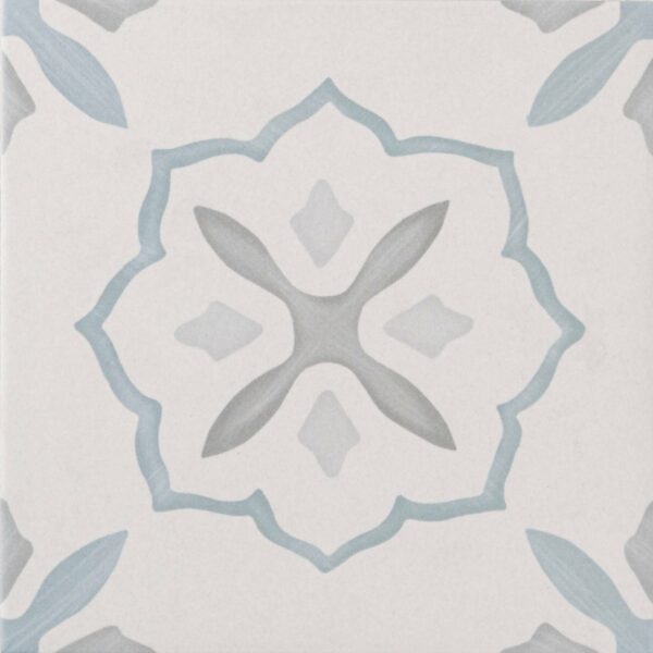 Blossom Cross Blue Matt Pattern Wall and Floor Tiles - Image 2