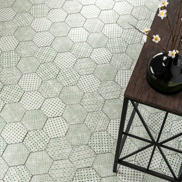 Souk Green Patchwork Hexagon Tiles - Image 3