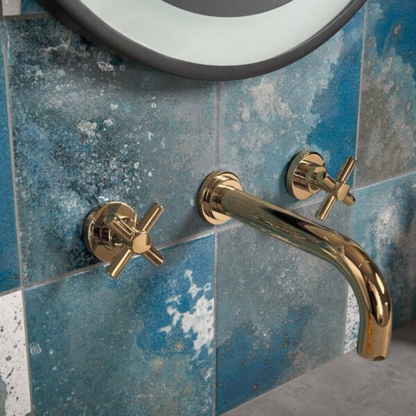 Raku Square Blue Gloss Patterned Wall Tiles - Image 5