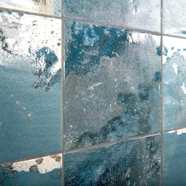 Raku Square Blue Gloss Patterned Wall Tiles - Image 7