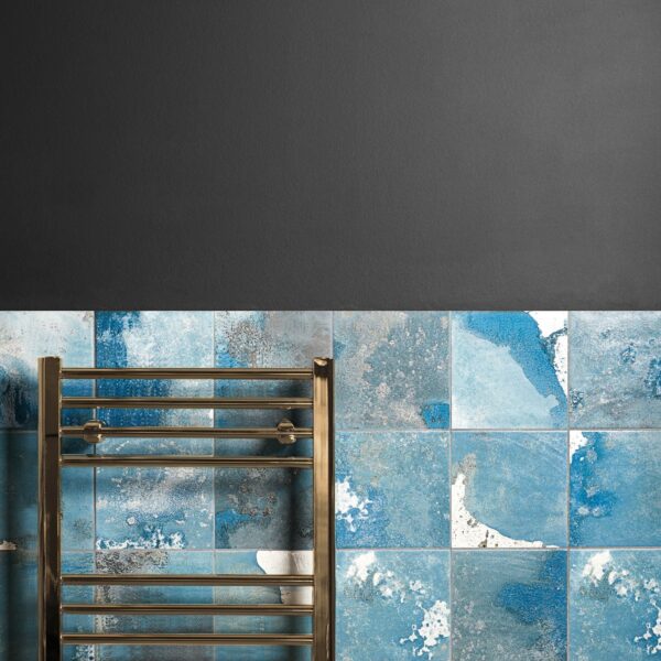 Raku Square Blue Gloss Patterned Wall Tiles - Image 6