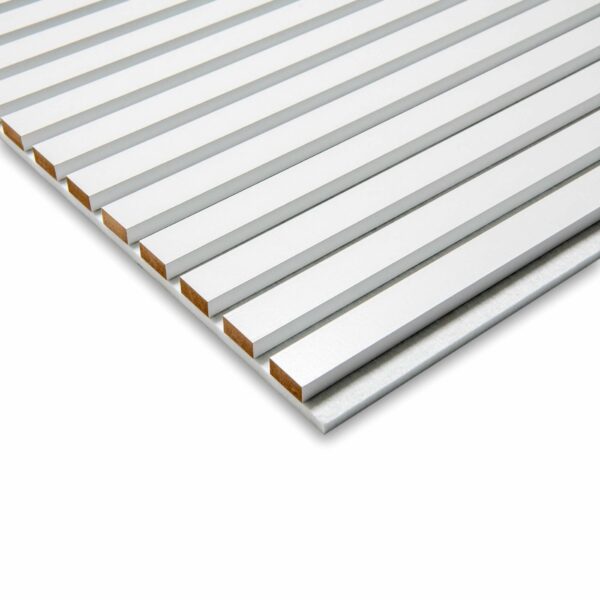 Trepanel All White on White Felt Acoustic Wood Slat Panels - Image 4