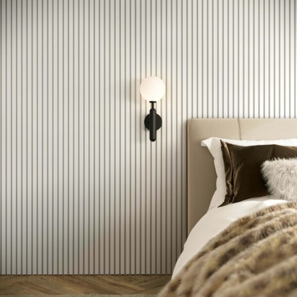 Trepanel All White on White Felt Acoustic Wood Slat Panels - Image 3