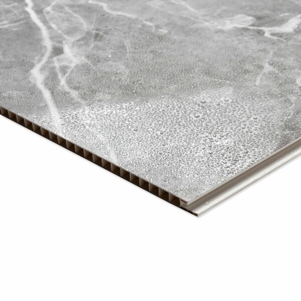 Trepanel Aqua Gloss Grey Marble Effect PVC Shower Wall Panel - Image 4