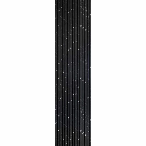 Trepanel Design Black Marble Effect on Black Felt Acoustic Wood Slat Panels - Image 2