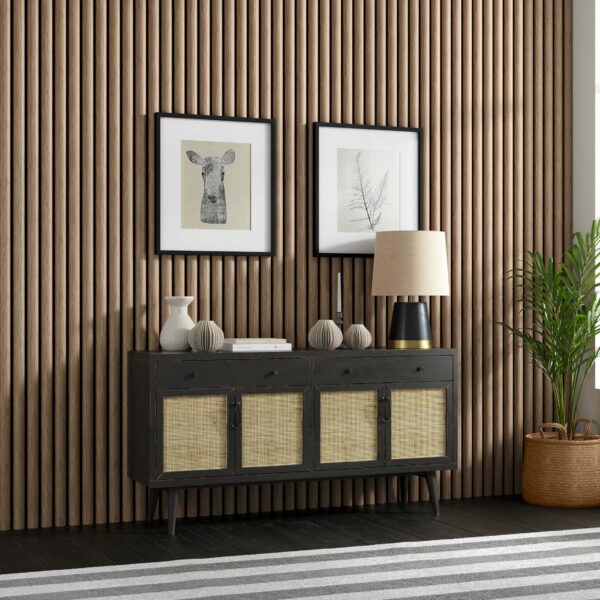 Trepanel Design Smoked Oak Curve Acoustic Wood Wall Panels