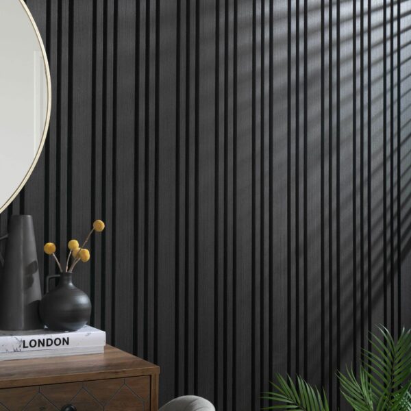 Trepanel Design Noir Black Multi-Width Acoustic Wood Wall Panels - Image 7