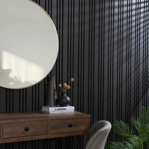 Trepanel Design Noir Black Multi-Width Acoustic Wood Wall Panels - Image 9