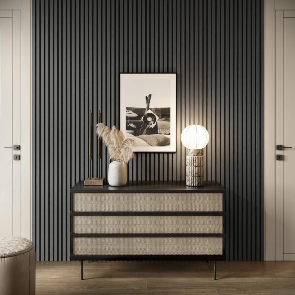 Trepanel Lite Flexible Noir Black Acoustic Wood Wall Panels