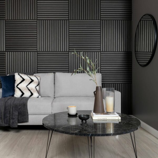 Trepanel Noir Black Square Acoustic Wood Wall Panels - Image 3