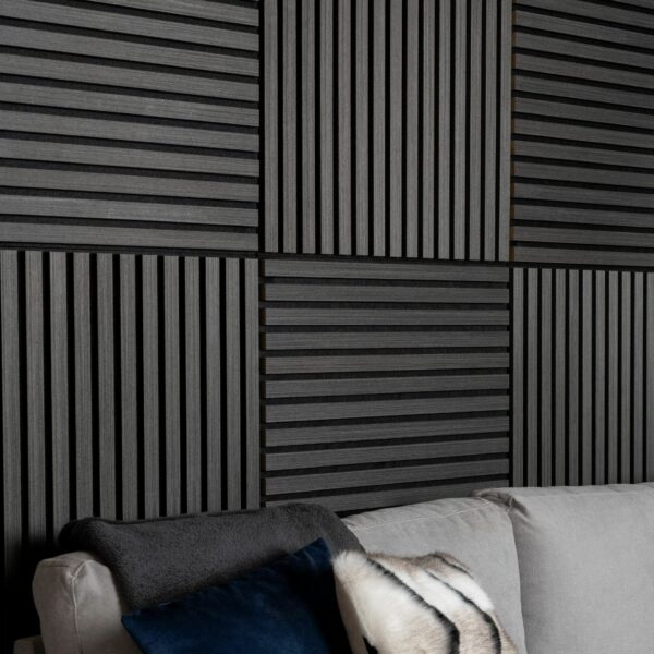 Trepanel Noir Black Square Acoustic Wood Wall Panels