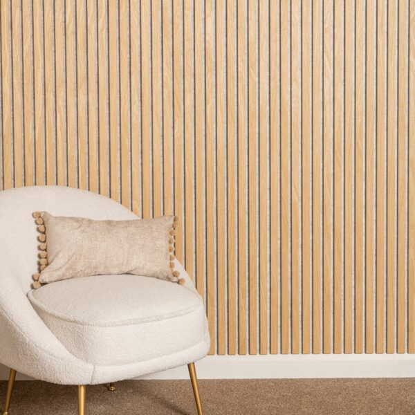 Trepanel Oak on Grey Felt Acoustic Wood Wall Panels - Image 4