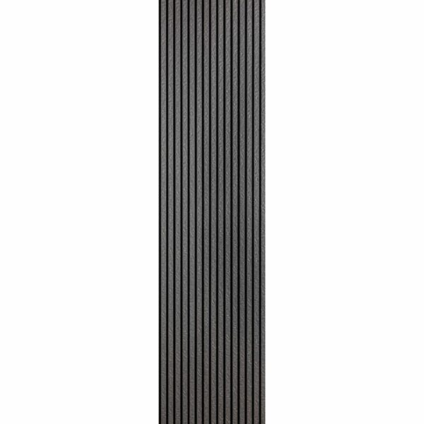 Trepanel Design Grey Slate Effect on Black Felt Acoustic Wood Slat Panels - Image 2