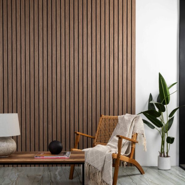 Trepanel Smoked Oak Wide Slat Acoustic Wood Wall Panels