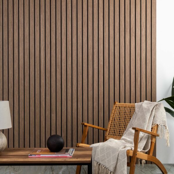 Trepanel Smoked Oak Wide Slat Acoustic Wood Wall Panels - Image 5