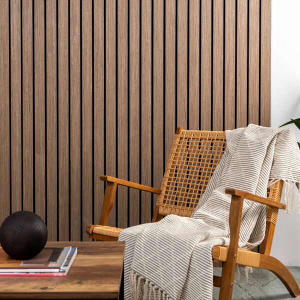 Trepanel Smoked Oak Wide Slat Acoustic Wood Wall Panels - Image 4