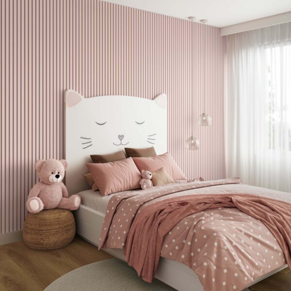 Trepanel Design Pastel Pink on White Felt Acoustic Wall Panels