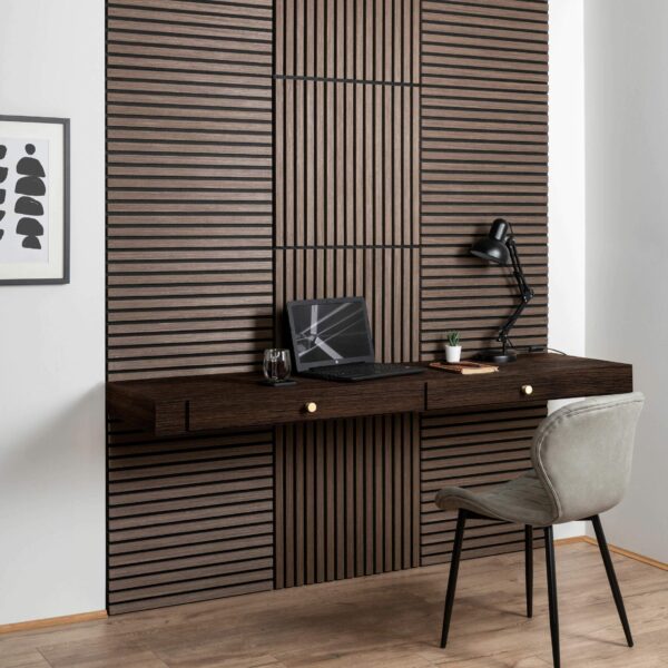 Trepanel Walnut Brown Square Acoustic Wood Wall Panels - Image 8