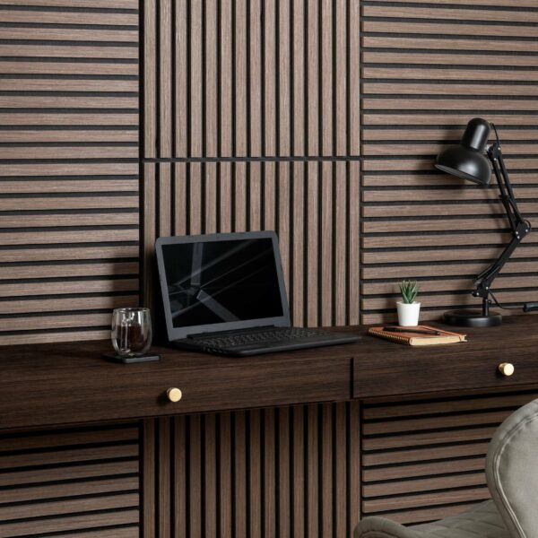 Trepanel Walnut Brown Square Acoustic Wood Wall Panels - Image 9