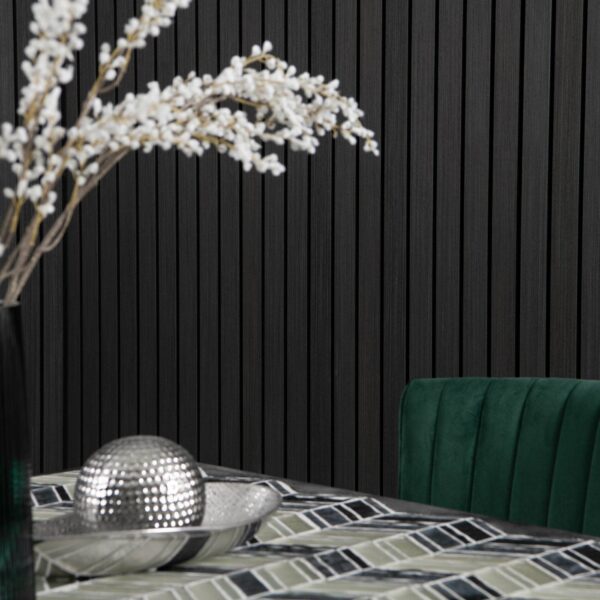 Trepanel Noir Black Wide Slat Acoustic Wood Wall Panels - Image 4