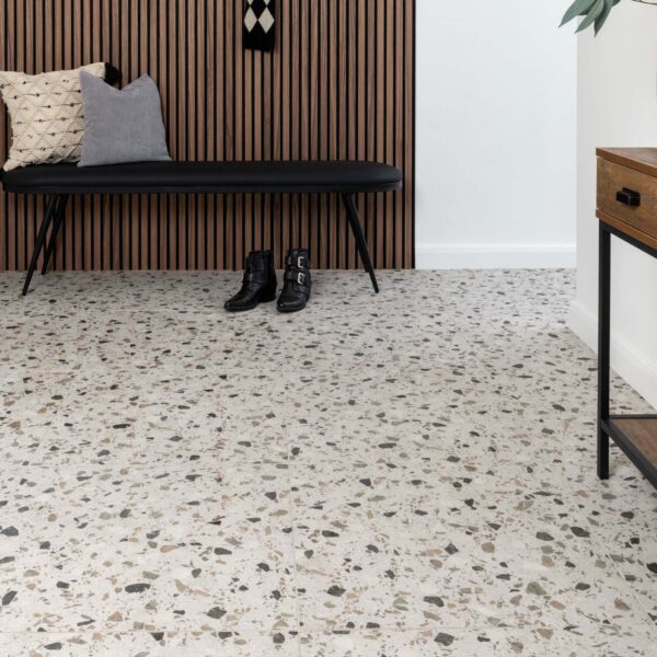 Flecks Matt Grey Terrazzo Effect Wall and Floor Tiles - Image 9