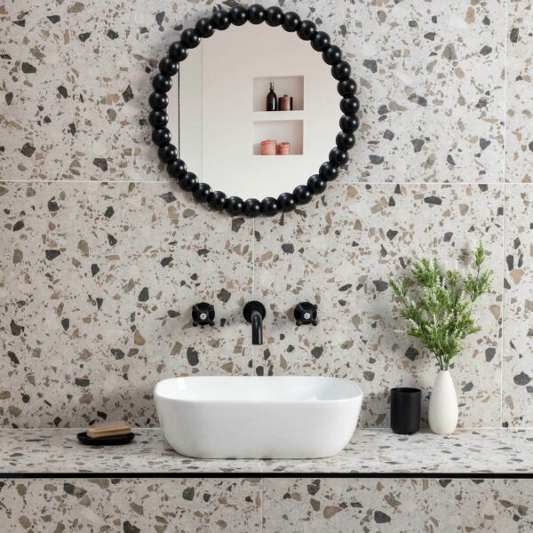 Flecks Matt Grey Terrazzo Effect Wall and Floor Tiles