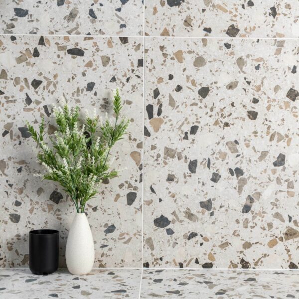 Flecks Matt Grey Terrazzo Effect Wall and Floor Tiles - Image 5