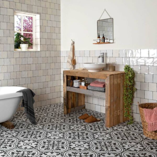 Ledbury Charcoal Black Pattern Wall and Floor Tiles - Image 6