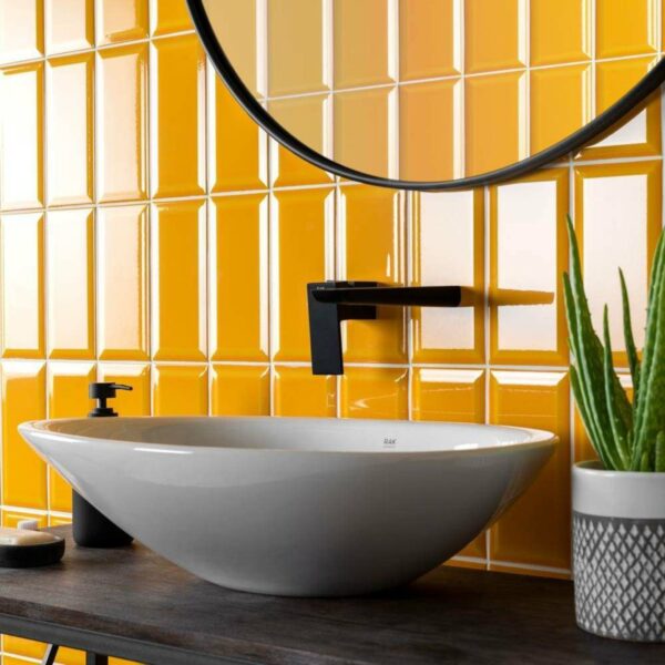 Victorian Gloss Mango Yellow Metro Tiles - Image 5