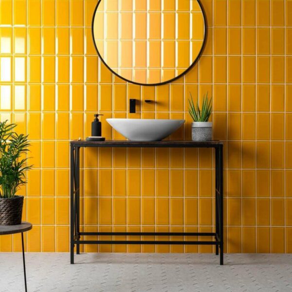 Victorian Gloss Mango Yellow Metro Tiles