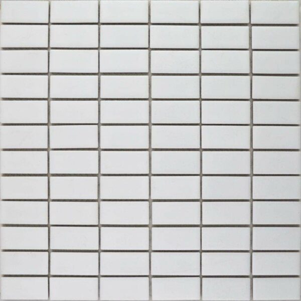 Pixel White Brick Matt 23x48 Mosaic Tiles - Image 2