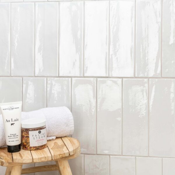 Rustic Gloss White Metro Tiles - Image 3