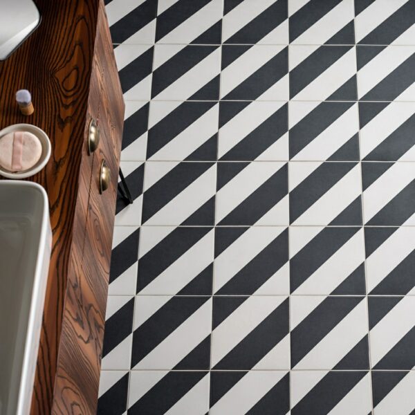 Zebra Black and White Patterned Matt Striped 223x223 Tiles - Image 10