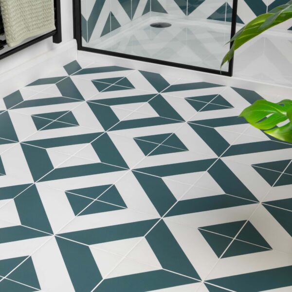 Zebra Green and White Matt Striped Wall and Floor Tiles