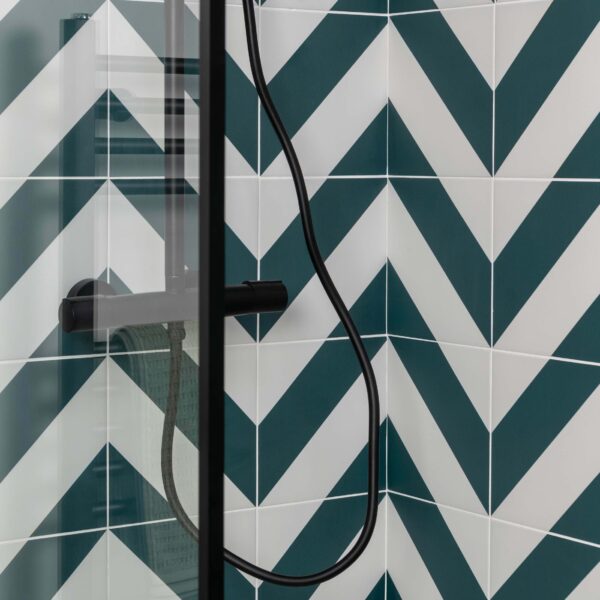 Zebra Green and White Matt Striped Wall and Floor Tiles - Image 10