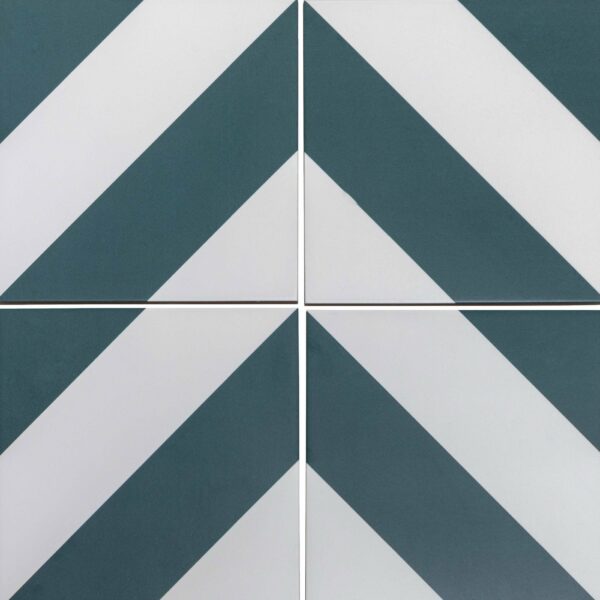 Zebra Green and White Matt Striped Wall and Floor Tiles - Image 16