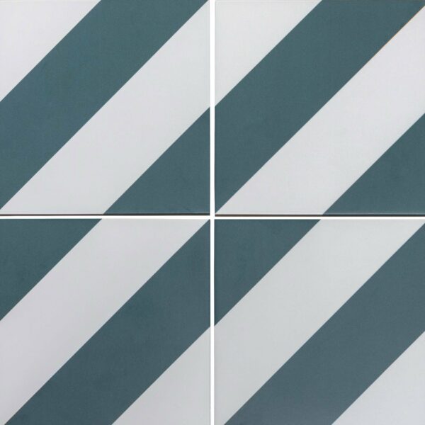 Zebra Green and White Matt Striped Wall and Floor Tiles - Image 17